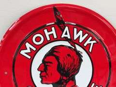 Mohawk Gasoline Embossed Metal Advertising Sign