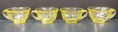 (Q) Yellow Depression Glass - Princess Topaz - Tea Cups