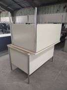 Pedestal Wood Grain Top Desks w/ 3 Drawers