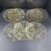 (Q) Yellow Depression Glass - Anchor Hocking Cameo Ballerina - Plates