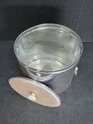 (Q) Vintage Aluminum West Bend Penguin Hot And Cold Server And Unbranded Sugar Canister