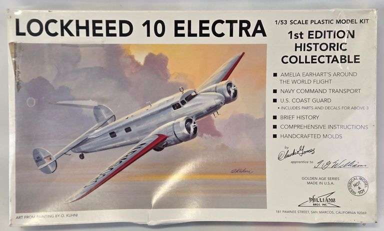 1/53 Williams Bros. Lockheed 10 Electra Aircraft Model Kit - Sealed