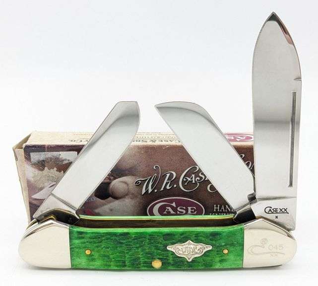 Ltd 2009 Case XX Burnt Green Bone 1 of 100 Gunboat Canoe Knife 6394 w/ Box
