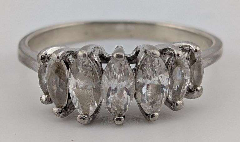 Sterling Marquis White Sapphire Ring