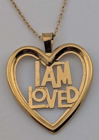 Sterling Gold Tone Heart Pendant Necklace