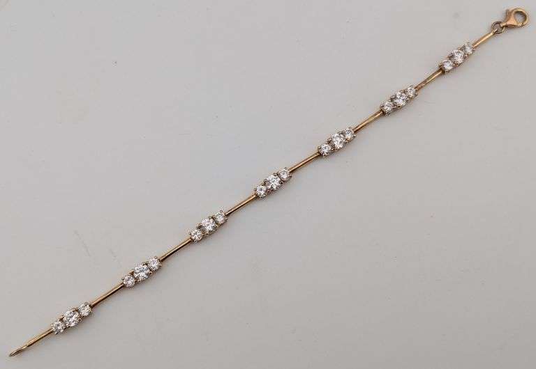Sterling Gold Tone White Sapphire Bracelet