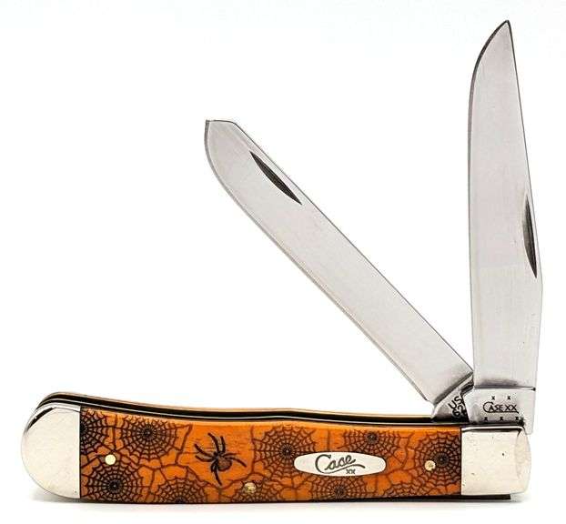 2005 Case XX Spider Web Smooth Orange Bone Trapper 6254