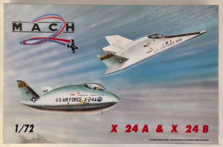 1/72 Scale Mach U.S. Air Force X24A & X24B Aircraft Model Kits - Sealed
