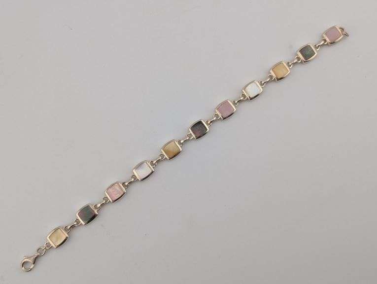 Sterling Abalone & Mother of Pearl Link Bracelet