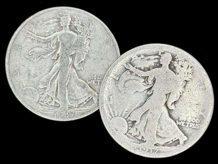 1917 & 1937 U.S. Silver Walking Liberty Half Dollars