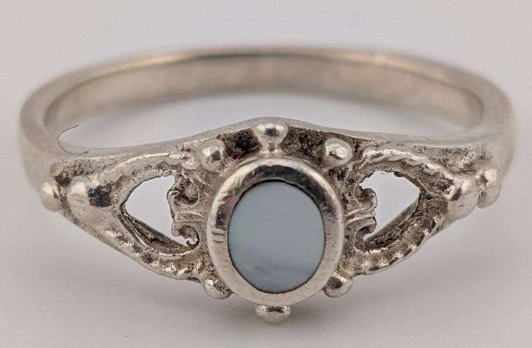 Sterling Mother of Pearl Minimalist Ring