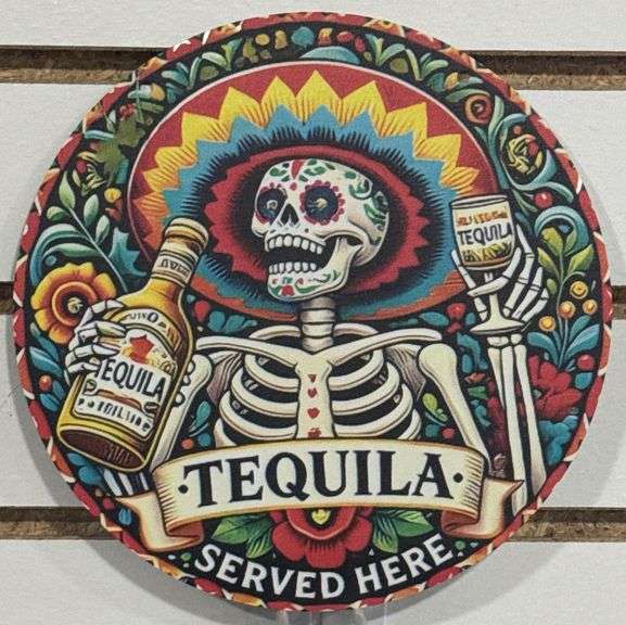 Metal TEQUILA Severed Here      7 3/4” Sign