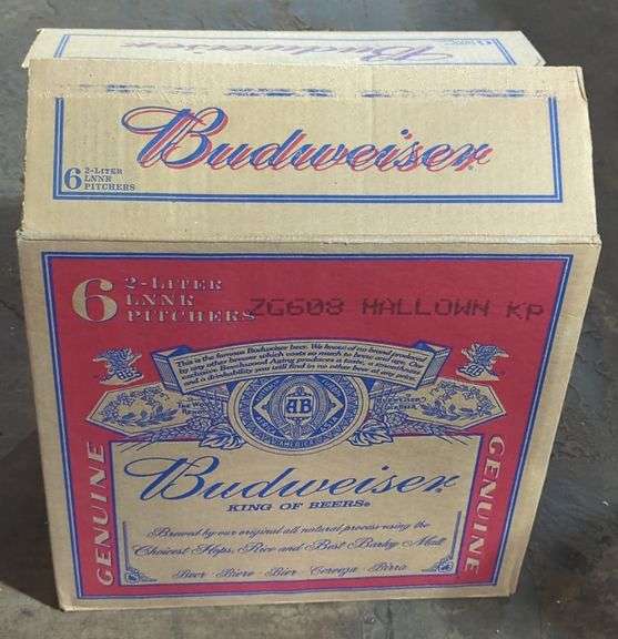 (U) Budweiser Advertising Bottles (6 total). Approx 15" tall.