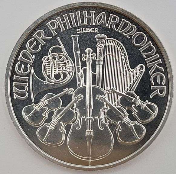2008 Austrian 1.5 Euro Philharmonic 1 Ounce .999 Fine Silver Coin