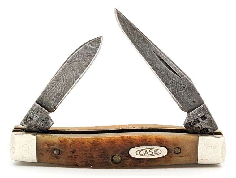 1989 Case XX Damascus Rogers Bone 2-Balade Pen Knife ROG62033D