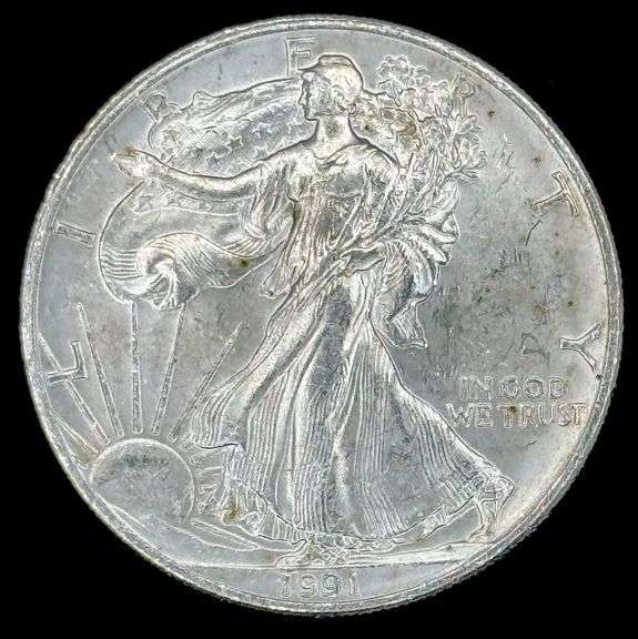1991 American Eagle Silver Dollar, 1oz Fine Silver