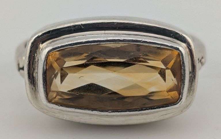Sterling Lori Bonn Faceted Citrine Ring