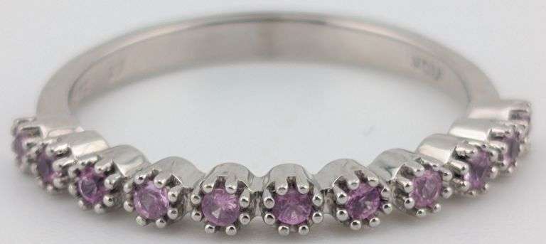 Sterling Pink Sapphire Stackable Ring