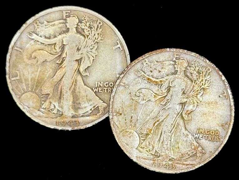 1943-S & 1943-D U.S. Silver Walking Liberty Half Dollar
