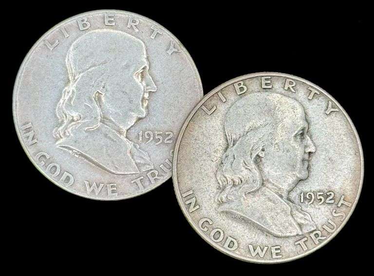 1952 & 1952-D U.S. Silver Franklin Half Dollars