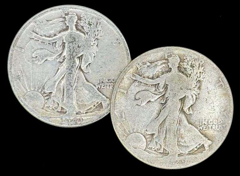 1929-S & 1941 U.S. Silver Walking Liberty Half Dollars