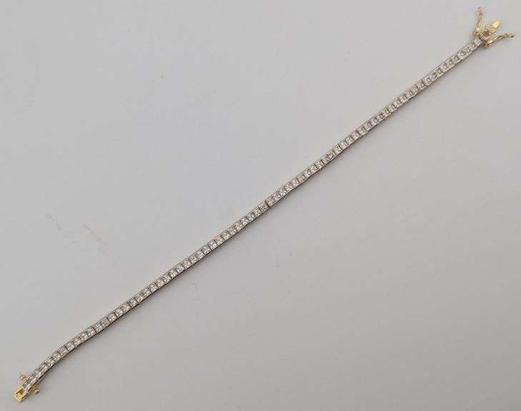 Sterling Princess Cut White Sapphire Tennis Bracelet