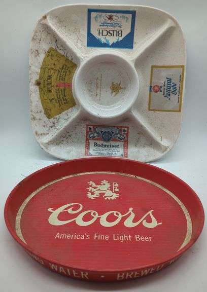 (U) Acoholic Beverage advertising Trays. Approx 14 " tallest.
