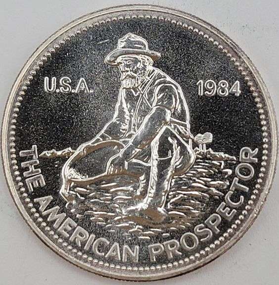 1984 Englehard American Prospector One Troy Ounce .999 Fine Silver Round