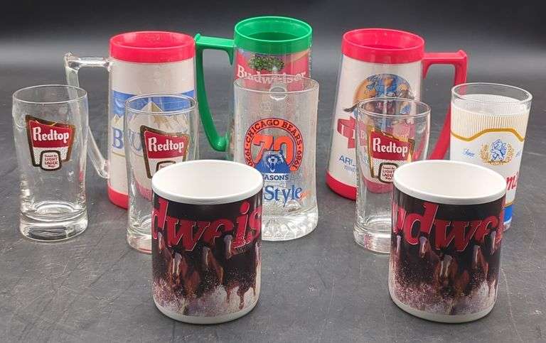 (U) Alcoholic Beverage advertising Glasses. Approx 6 1/2" tallest.