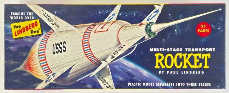 Vintage Lindberg Multi-Stage Transport Rocket Model Kit