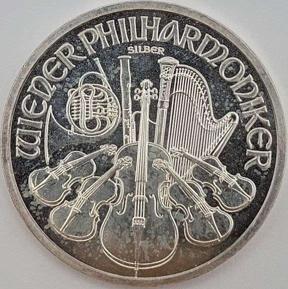 2010 Austrian 1.5 Euro Philharmonic 1 Ounce .999 Fine Silver Coin