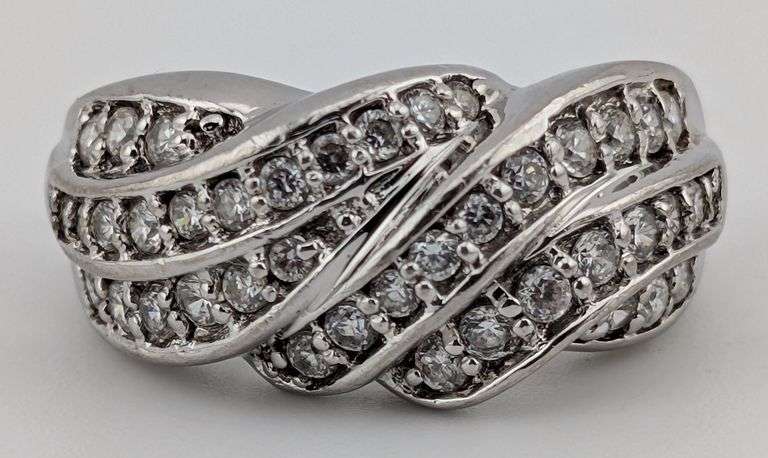 Sterling White Sapphire Dome Band