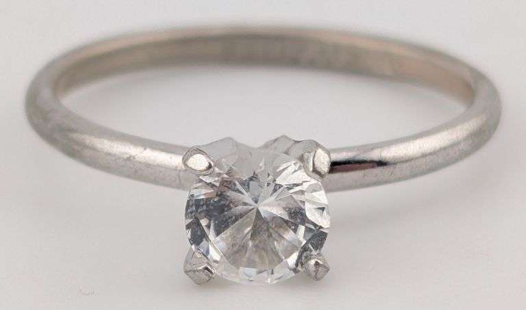 Vintage Sterling White Sapphire Solitaire Ring