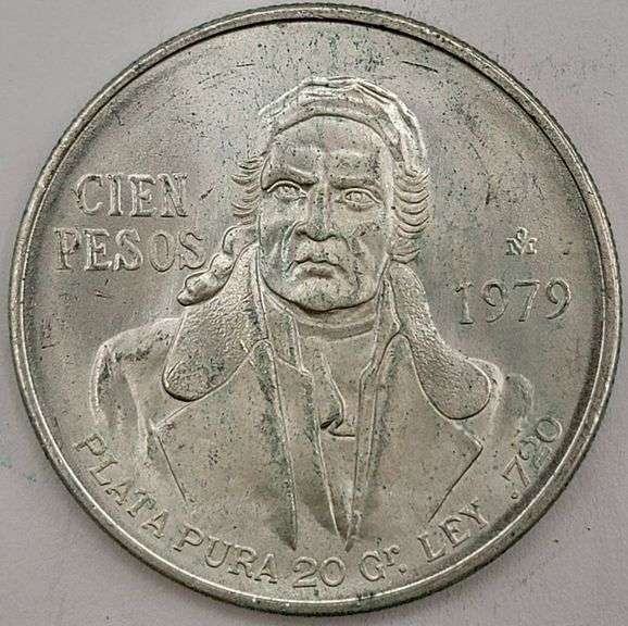 1979 Mexico 100 Peso Uncirculated Silver Coin