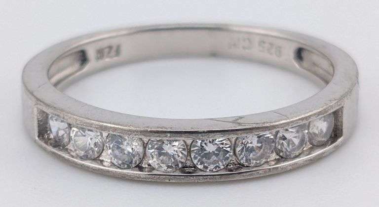 Sterling Channel Set White Sapphire Band