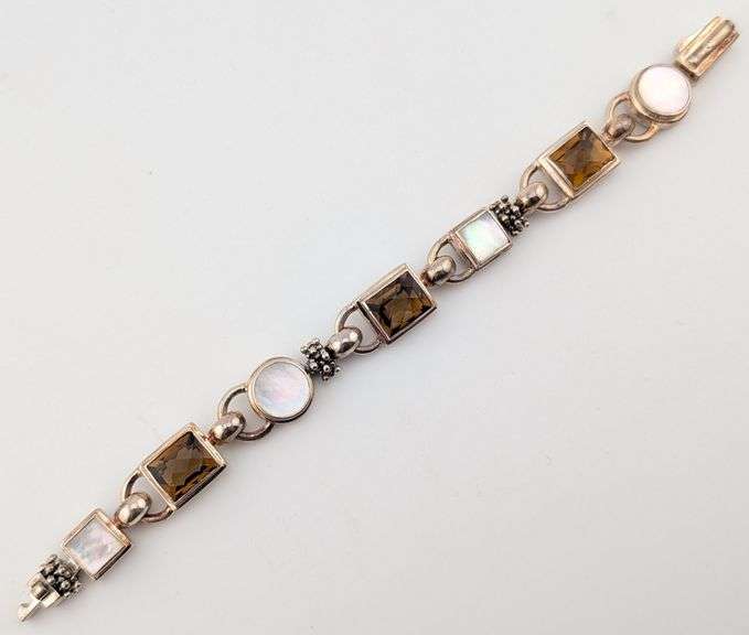 Sterling Michael Dawkins MOP & Smoky Quartz Bracelet