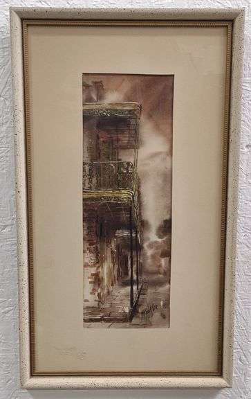 Robert Rucker French Quarter Scene Watercolor Painting On Paper - Kraft ...