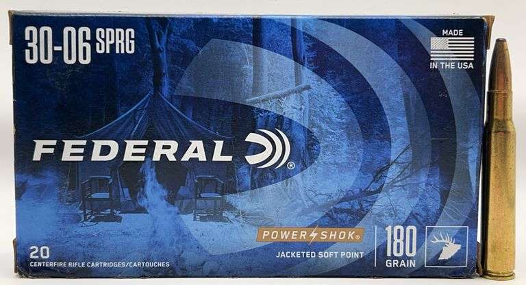 Federal Power-Shok .30-06 SPRG Centerfire Rifle Cartridges