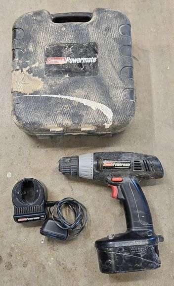 Coleman Powermate Cordless Drill 18V 3/8" Drill Model#PMD8129, Comes W/Battery,Charger & Case