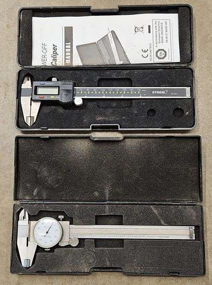 (2) Digital & Analog Dial Caliper W/Case's