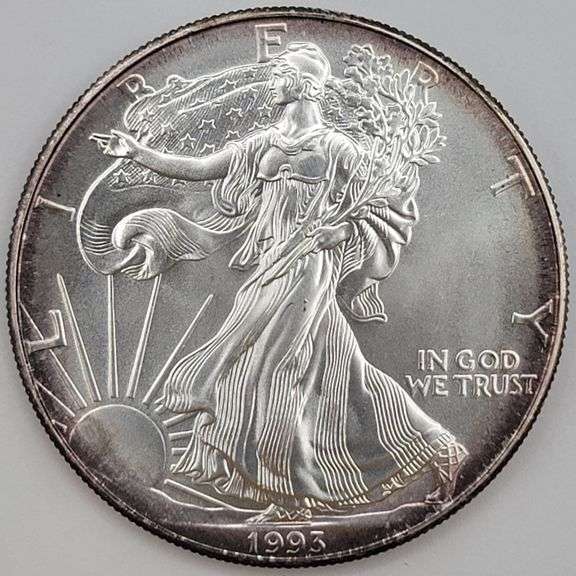 1993 United States American Silver Eagle 1 Ounce .999 Fine Silver $1 Coin