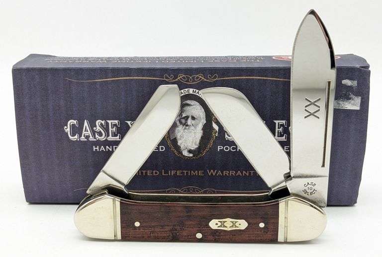 2008 Case XX Select Snake Wood Gunboat Canoe Knife 7394 w/ Case