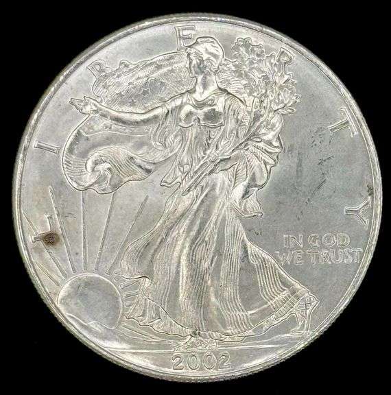 2002 American Eagle Silver Dollar, 1oz Fine Silver