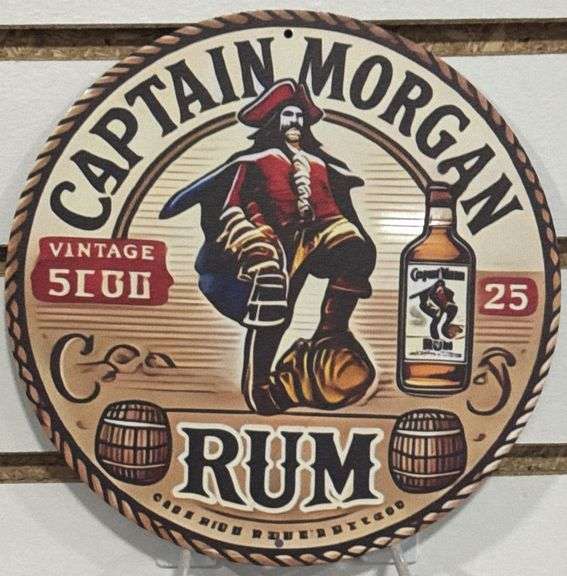 Metal CAPTAIN MORGAN RUM      7 3/4” Sign