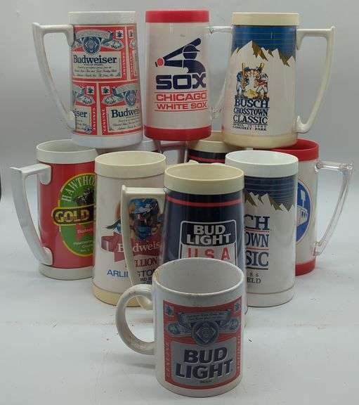 (U) Advertising cups includes Teams and beverages . Approx 4' smallest.