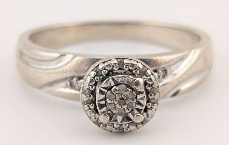Sterling Diamond Engagement Ring