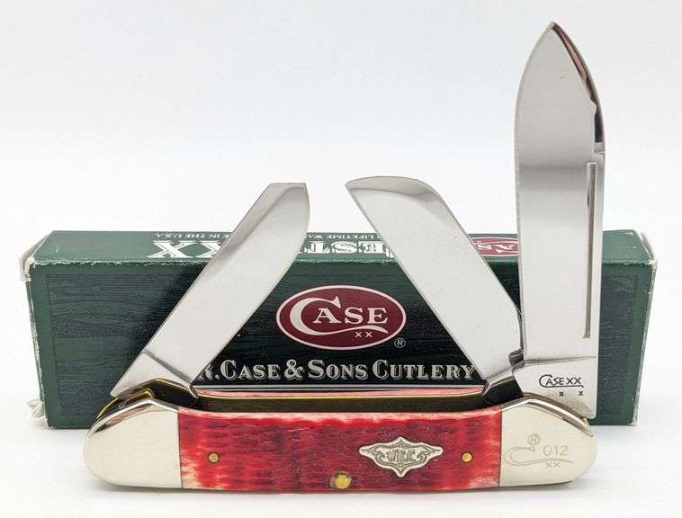 Ltd 2008 Case XX Red Bone 1 of 100 Gunboat Canoe Knife 6394 w/ Box