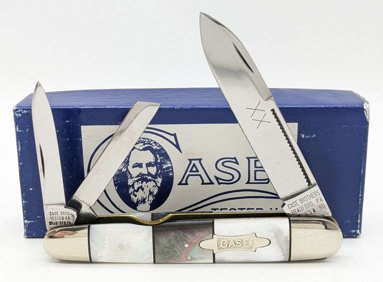 1990 Case XX Classic Mother of Pearl and Black Lip Pearl 1 of 14 Large Whittler 83091 w/ Box