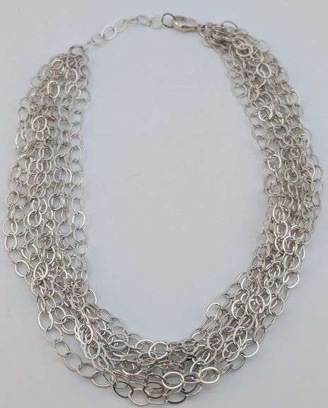 Sterling 10-Strand Chain Link Boho Necklace