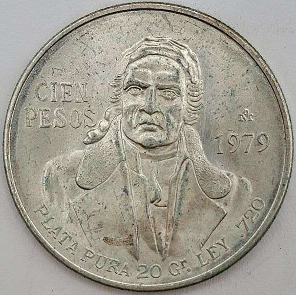 1979 Mexico 100 Peso Uncirculated Silver Coin
